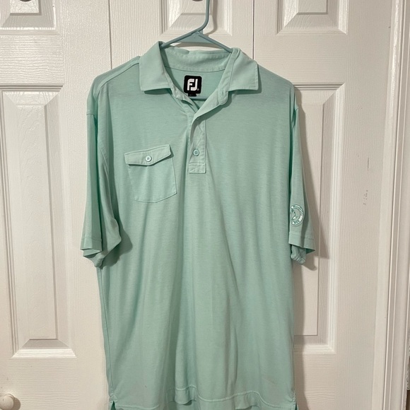 Footjoy FJ Mens Light Green Front Pocket Polo Shirt size Medium - Picture 5 of 9